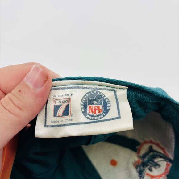 Vintage Miami Dolphins Hat Cap SnapBack Logo 7 90’s NFL Blue Orange - Picture 7 of 7